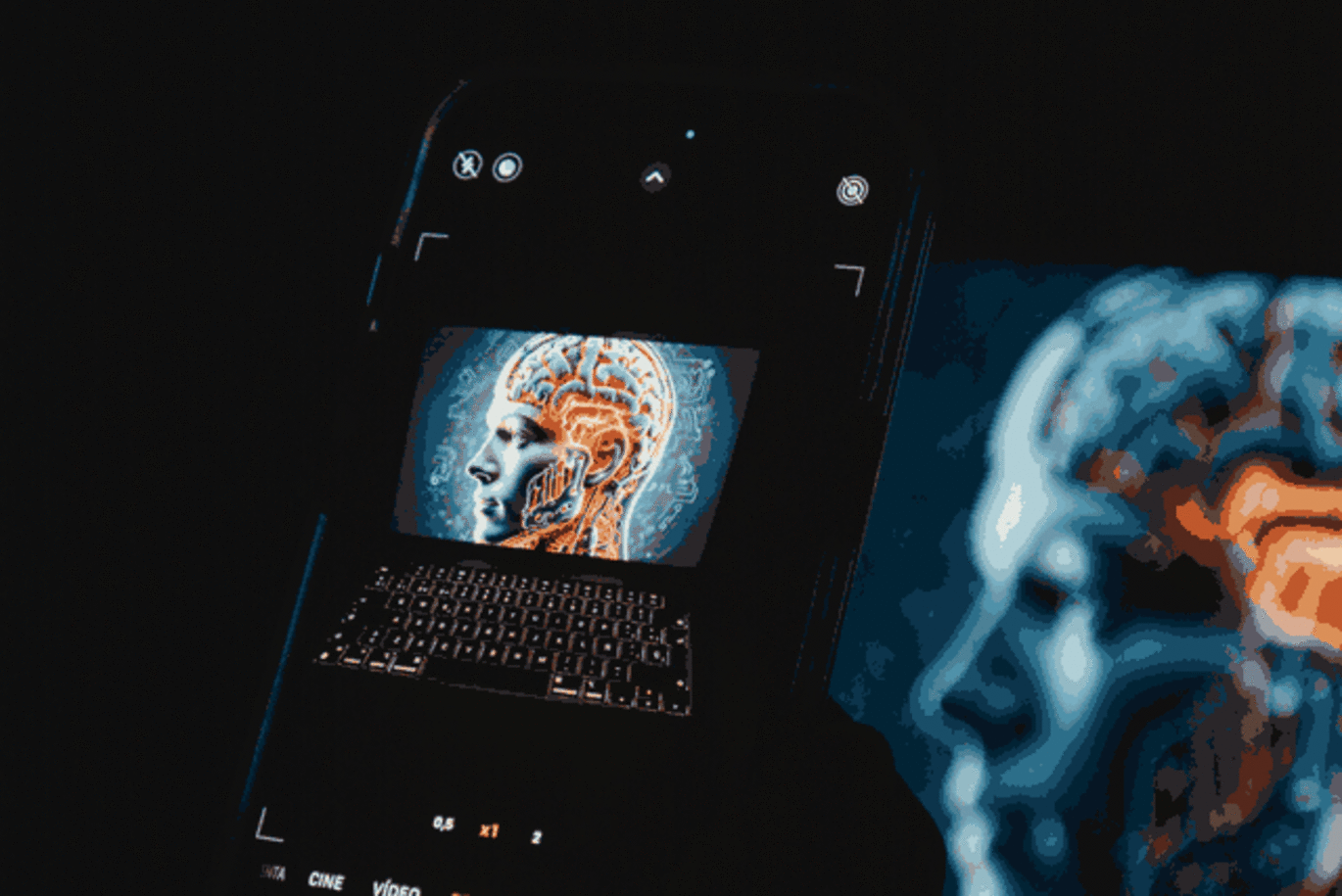 Technology in a robot's head